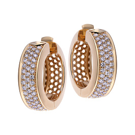 Серьги из желтого золота с бриллиантами