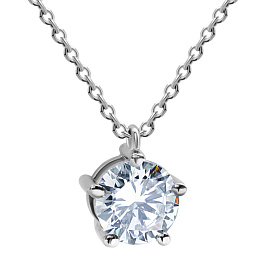 Колье DANAYA  из белого золота с бриллиантом 1 ct