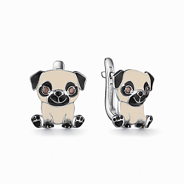 Серьги из белого серебра