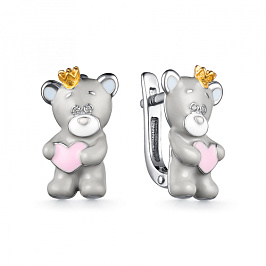 Серьги из белого серебра