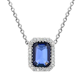 Колье из белого золота с сапфиром 0,89 ct