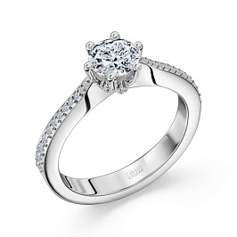 Кольцо ALROSA  из белого золота с бриллиантами 0,5 ct