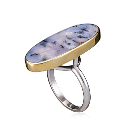 Кольцо из серебра с агатом