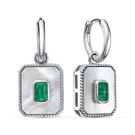 Серьги из серебра с агатом