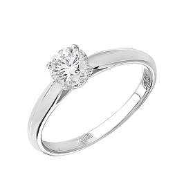 Кольцо из белого золота с бриллиантом 0,5 ct