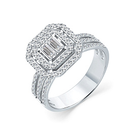 Кольцо из белого золота с бриллиантами 0,2 ct