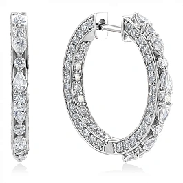 Серьги конго из золота с бриллиантами