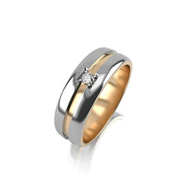 Кольцо из золота с бриллиантом 0,03 ct