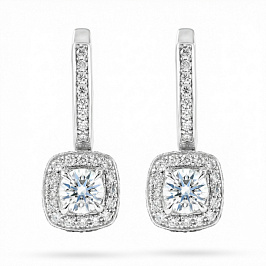 Серьги DANAYA  из белого золота с бриллиантами 1 ct