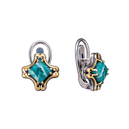 Серьги из серебра с амазонитом