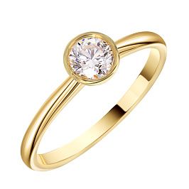 Кольцо DANAYA  из желтого золота с бриллиантом 0,4 ct