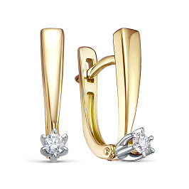 Серьги из золота с бриллиантами 0,136 ct