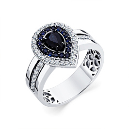 Кольцо из белого золота с сапфирами 0,491 ct