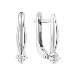 Серьги из белого золота с бриллиантами 0,058 ct