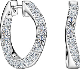 Серьги ALROSA  из белого золота