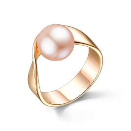 Кольцо из желтого золота с жемчугом