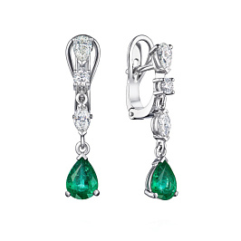 Серьги из белого золота с изумрудами 2,37 ct