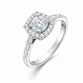 Кольцо из белого золота с бриллиантами 0,32 ct