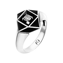 Кольцо из белого золота с бриллиантом 0,175 ct