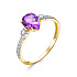 Кольцо из желтого золота с аметистом 0,95 ct