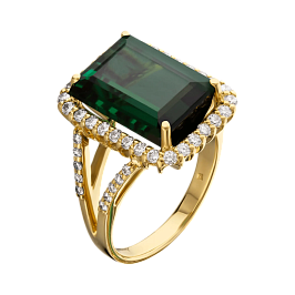 Кольцо из желтого золота с турмалином 9,3 ct