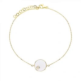 Браслет из золота с фианитами и эмалью