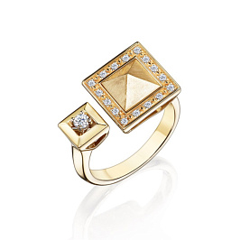 Кольцо из желтого золота с бриллиантами