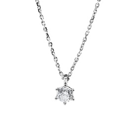 Колье из белого золота с бриллиантом 0,3 ct