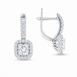 Серьги из белого золота с бриллиантами 1,1 ct