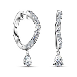 Серьги ALROSA  из белого золота с бриллиантами 0,39 ct