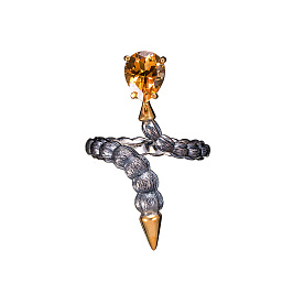 Кольцо из серебра с цитрином