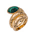 Кольцо из желтого серебра с малахитом