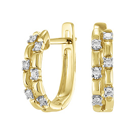 Серьги из желтого золота с бриллиантами