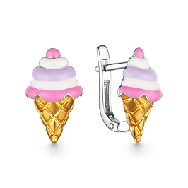 Серьги из белого серебра