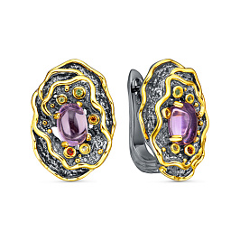 Серьги из серебра с аметистом