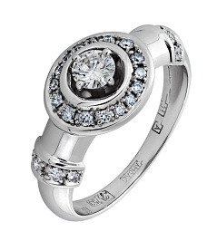 Кольцо из белого золота с бриллиантами 0,225 ct