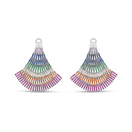 Серьги из белого серебра с фианитом