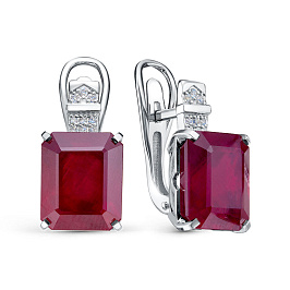 Серьги из белого золота с рубинами 19,75 ct