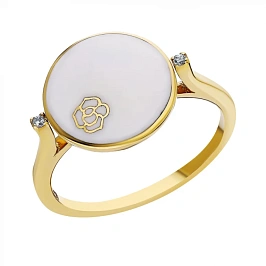 Золотое кольцо с эмалью