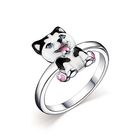 Кольцо из белого серебра