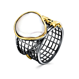 Кольцо из серебра с жемчугом