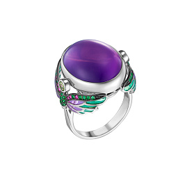 Кольцо из белого золота с аметистом 15,56 ct