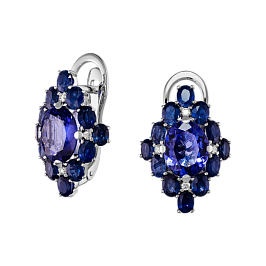 Серьги из белого золота с танзанитами 4,49 ct