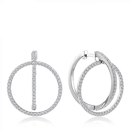 Серьги конго из золота с бриллиантами