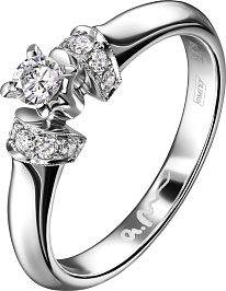 Кольцо из белого золота с бриллиантами 0,4 ct