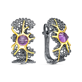 Серьги из серебра с аметистом