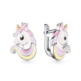 Серьги из белого серебра