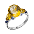 Кольцо из желтого золота с цитринами 3,47 ct