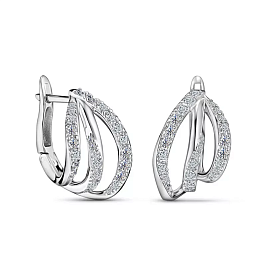 Серьги ALROSA  из белого золота