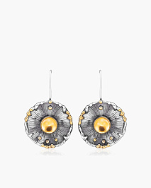 Серьги из серебра с цитрином